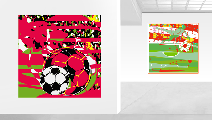 Fussball und Kunst | Die Galerie der Fußballhelden. Gemälde in Acryl auf Leinwand. Künstler: Rod Neer